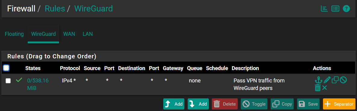 Firewall Rules WireGuard